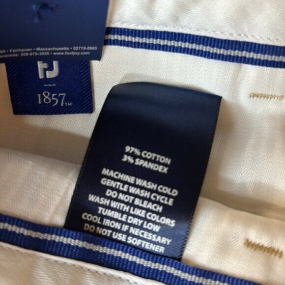 FJ FootJoy 1857 Stretch Cotton Khaki Golf Pants size 30 - Picture 6 of 8